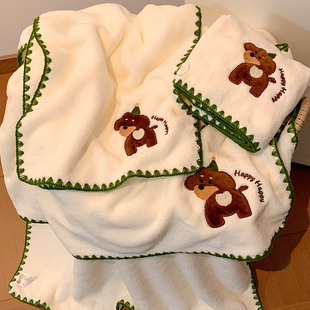 可爱小狗浴巾女吸水速干家用成人洗澡珊瑚绒裹巾学生宿舍2026新款