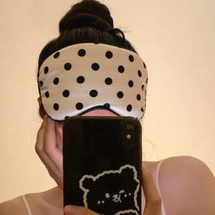 波点眼罩女遮光睡眠专用冰丝感午休睡觉眼睛罩学生夏季 缓解眼疲劳