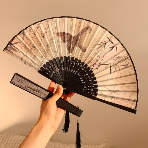 古风蝴蝶折叠扇子女夏便携