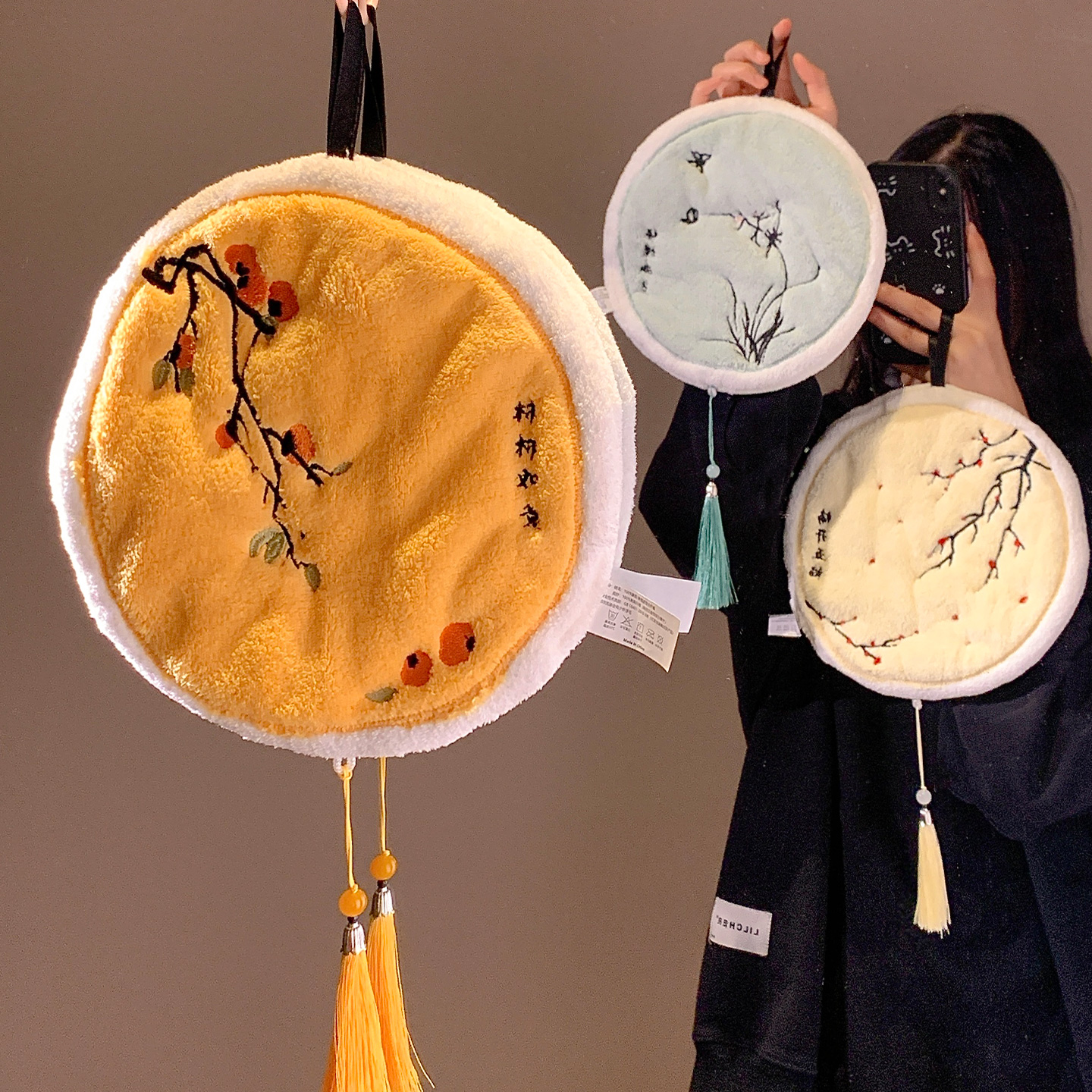 新中式吊坠挂式擦手巾吸水速干