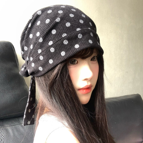 韩系复古波点头巾堆堆帽女