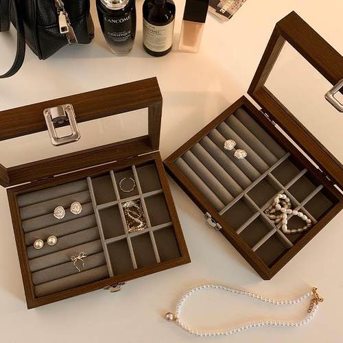 2025新款黑胡桃木首饰盒收纳盒