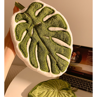 创意植物叶子擦手巾挂式 可爱加厚超强吸水厨房卫生间家用抹布不臭