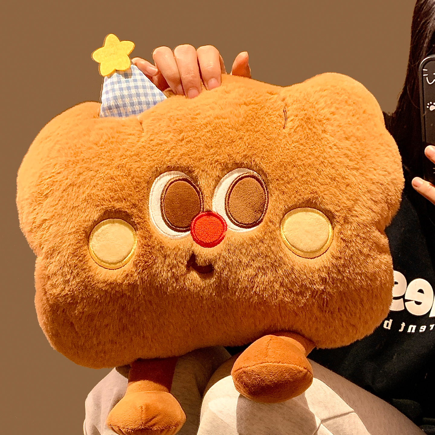 可爱毛绒面包热水袋防爆充电