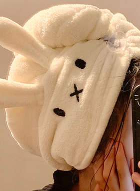 可爱兔子干发帽女加厚超强吸水速干包头发毛巾珊瑚绒浴帽2025新款