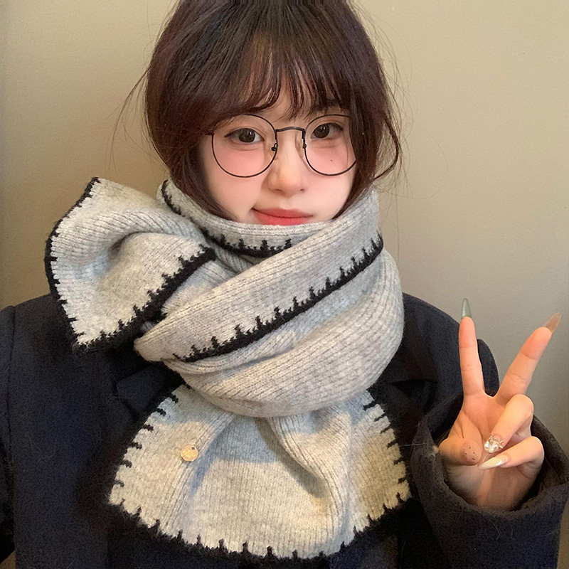 巨柔软高级感锁边金属标保暖围巾