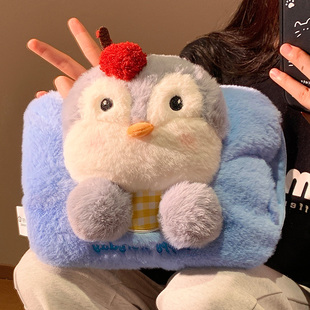 可爱企鹅毛绒充电热水袋防爆暖水袋学生注水暖手宝暖宝宝2025新款