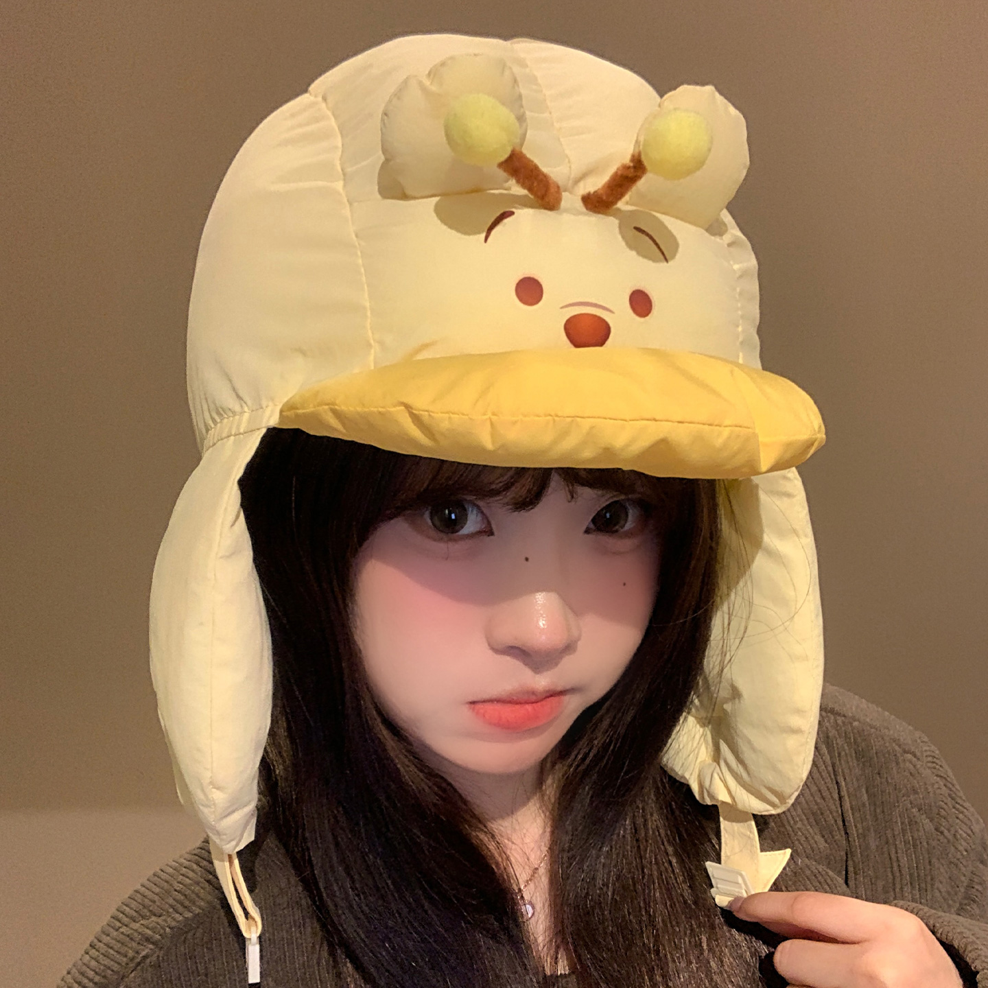 正版迪士尼维尼熊护耳雷锋帽保暖