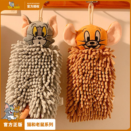 可爱雪尼尔擦手巾挂式超强吸水加厚速干卫生间厨房洗手毛巾搽抹布