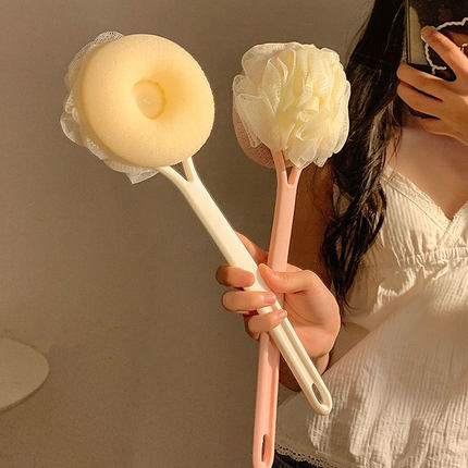 双面软毛长柄洗澡刷子搓澡神器后背不求人搓澡巾沐浴球二合一浴花