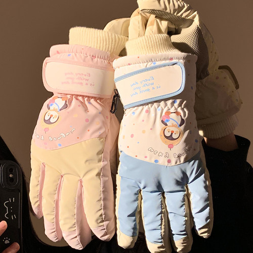 可爱保暖小企鹅骑行手套女冬季