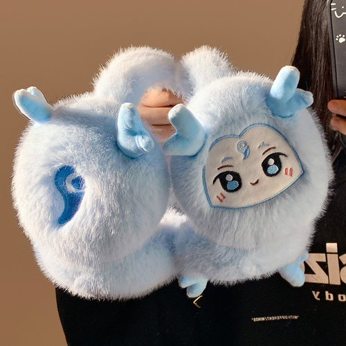 可爱敖丙哪吒毛绒耳罩女冬季防寒