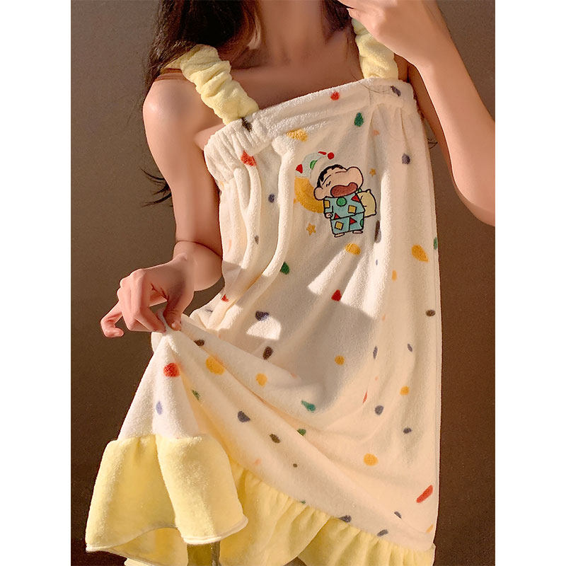 可爱蜡笔小新浴裙女吸水家用成人洗澡可穿裹巾珊瑚绒浴巾学生宿舍,居家布艺,浴裙/浴袍/浴衣,淘宝优惠券,粉丝福利购,淘宝优惠卷