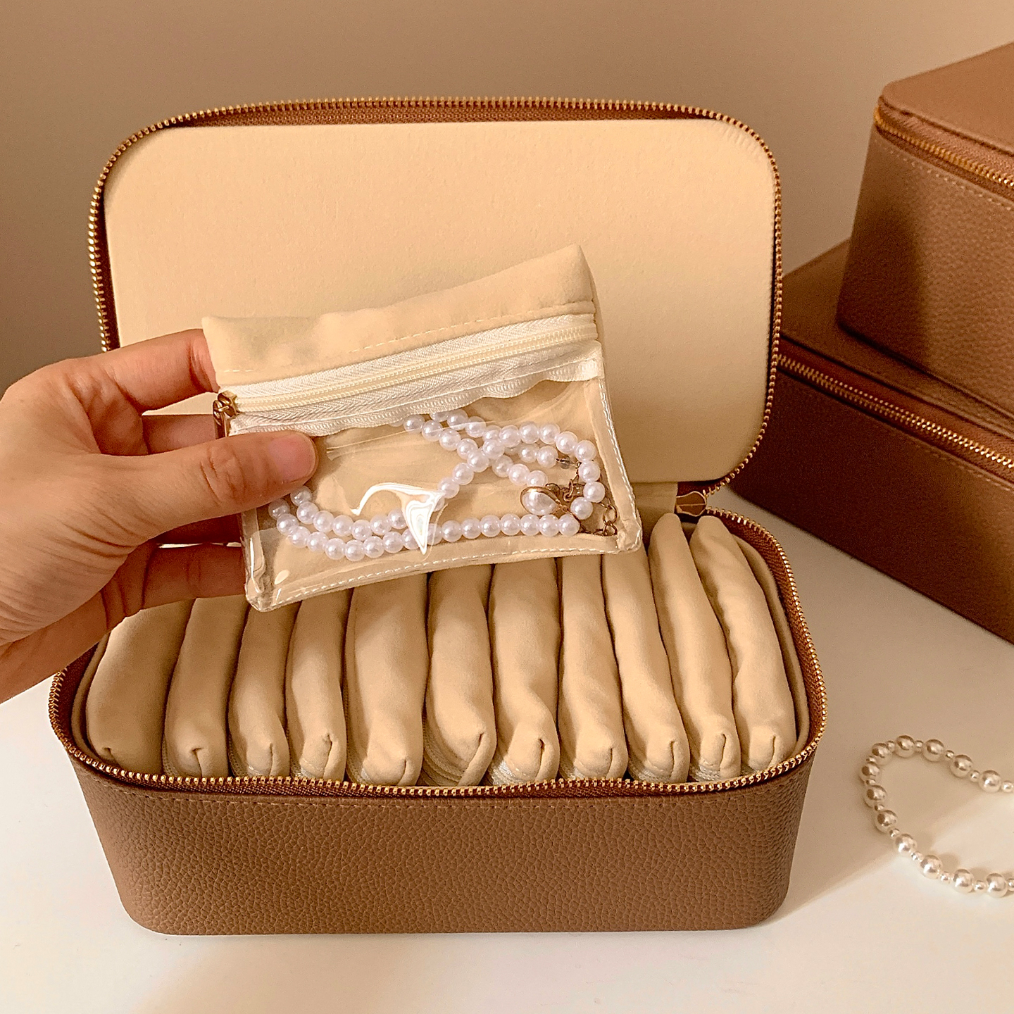 高档精致首饰盒便携大容量项链手镯手串黄金手饰品收纳盒首饰包袋