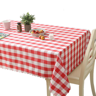 田园格子桌布布艺野餐布长方形台布西餐厅简约茶几饭店圆形餐桌布