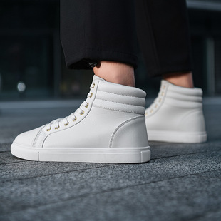 演出鞋潮流软皮休闲纯白板鞋加绒保暖高腰棉鞋男女同款表演运动鞋