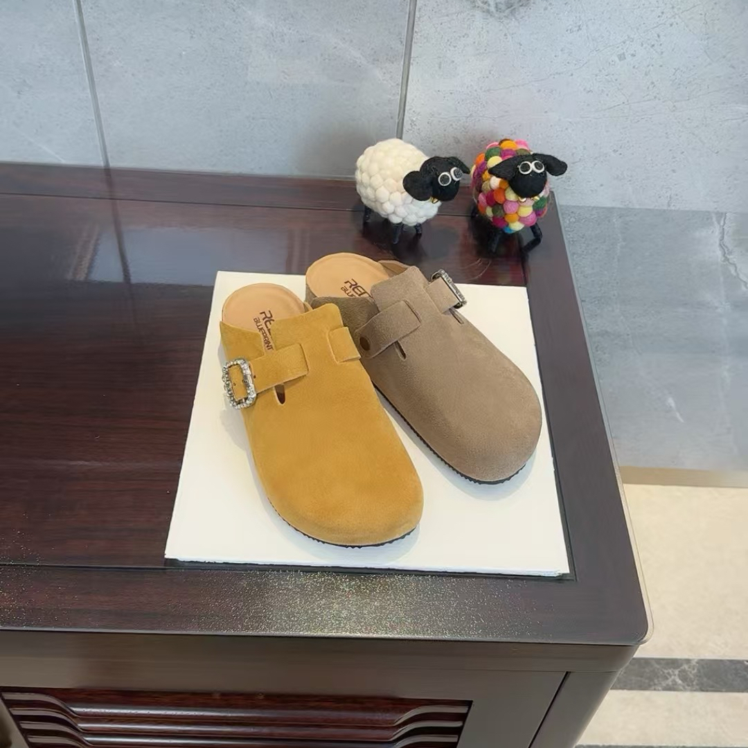 迪蓝图圆头厚底女穆勒拖鞋勃肯