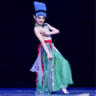 羌族舞蹈原版艺考剧目山语者舞蹈服装头饰山中精灵新款舞蹈演出服