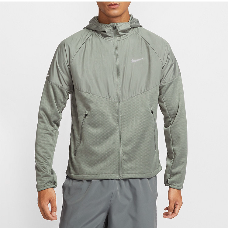 NIKE/耐克男子Miler Therma-FIT运动跑步连帽上衣外套FZ1112-053
