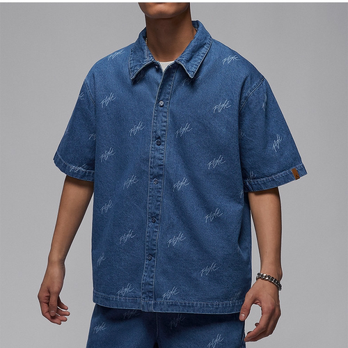NIKE/耐克男子夏季新款Jordan Flight透气牛仔衬衫短袖FN4654-436
