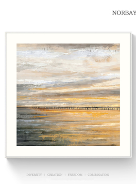 『海堤』意式极简抽象风景挂画轻奢入户玄关壁画沙发背景墙装饰画