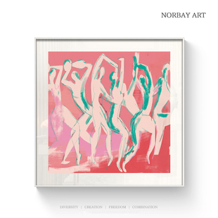 简约抽象马蒂斯人物装 饰画北欧ins风挂画多巴胺客厅卧室玄关壁画