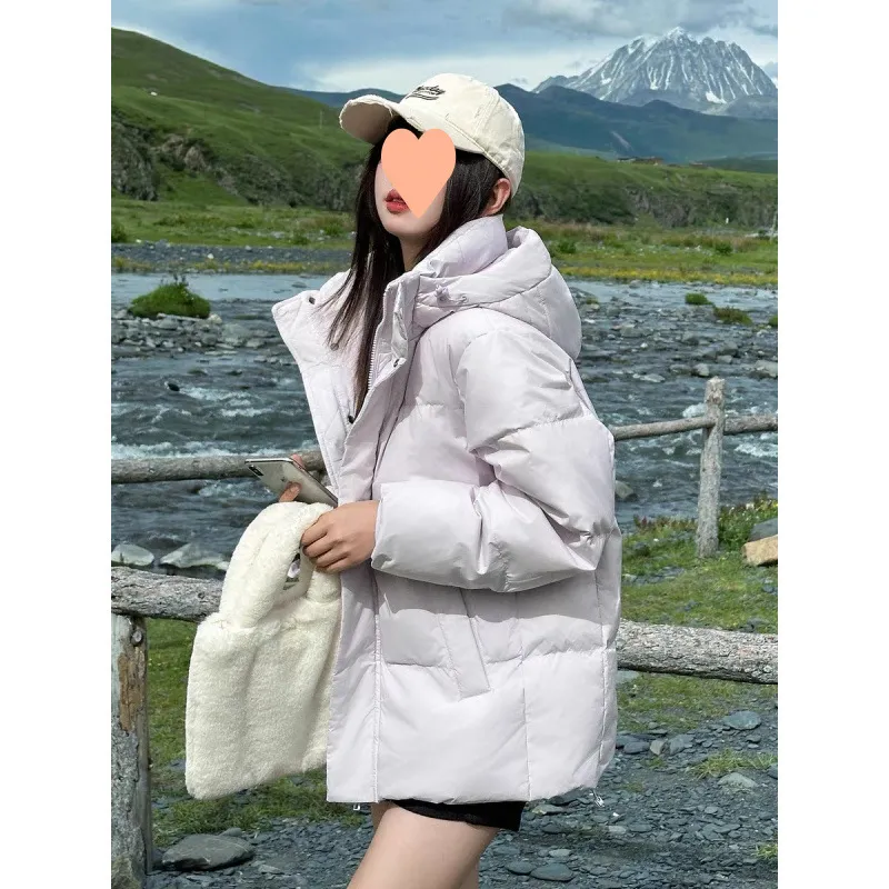 爆款羽绒棉服服女短款2025新款冬季加厚宽松连帽小个子时尚面包服