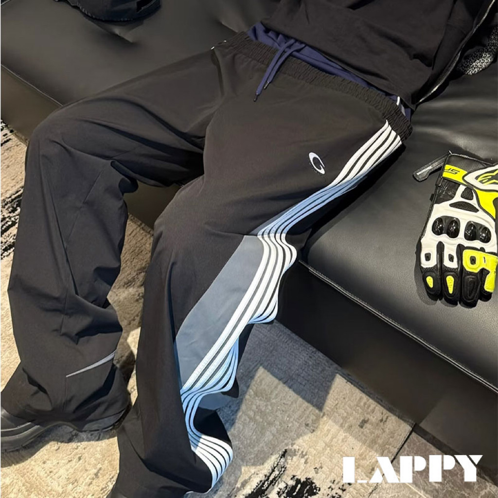 Lappy夏季自主天花板巴家24AW双腰侧边条纹拼接宽松休闲运动裤男