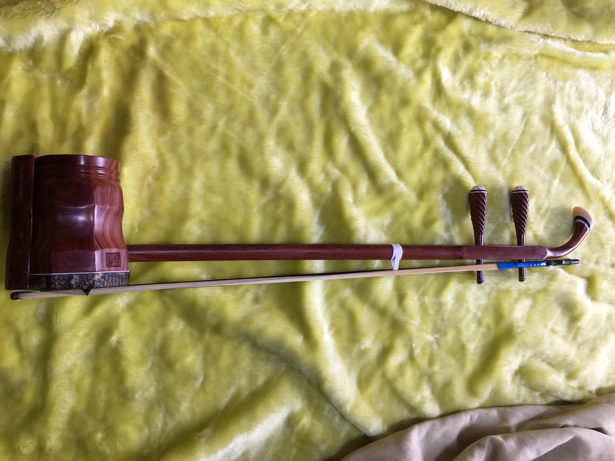 潮州乐器潮乐檀木精品中胡连盒二胡