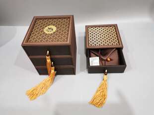 大福古法金传承系列手镯盒子抖音同款镂空工艺古法手镯盒承福金盒