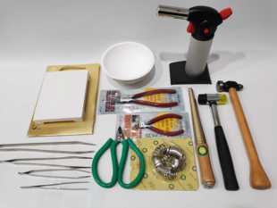 珠宝金店验金黄金回收工具量戒指圈剪金钳剪刀耐火碗烧金碗胶锤