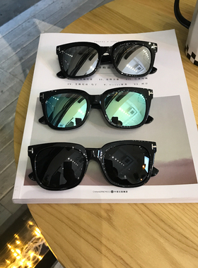 欧美时尚简单朴有天T字反光墨镜帅男潮女偏光太阳镜方形近视眼镜