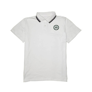 山西太原市古交一中校服短袖白色T恤校服黑白定制领子同款校服