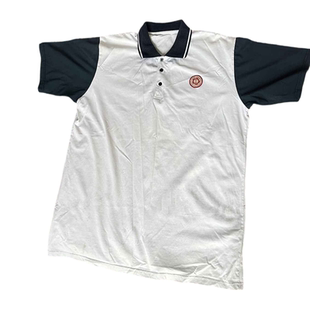 白色翻领polo衫短袖奉贤区实验学校崇实联合中学校服来图定制