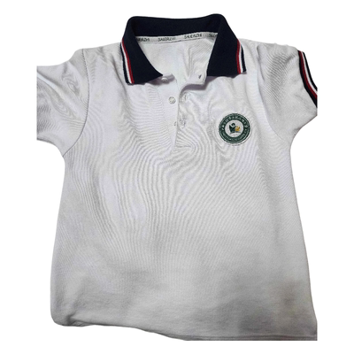 上海市小学生白色翻领polo衫杨浦区政立路小学校服同款来图定制