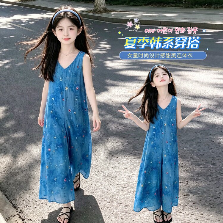 女童夏装韩系套装2026新款巨好看独特漂亮衣服儿童夏季超火连体裤