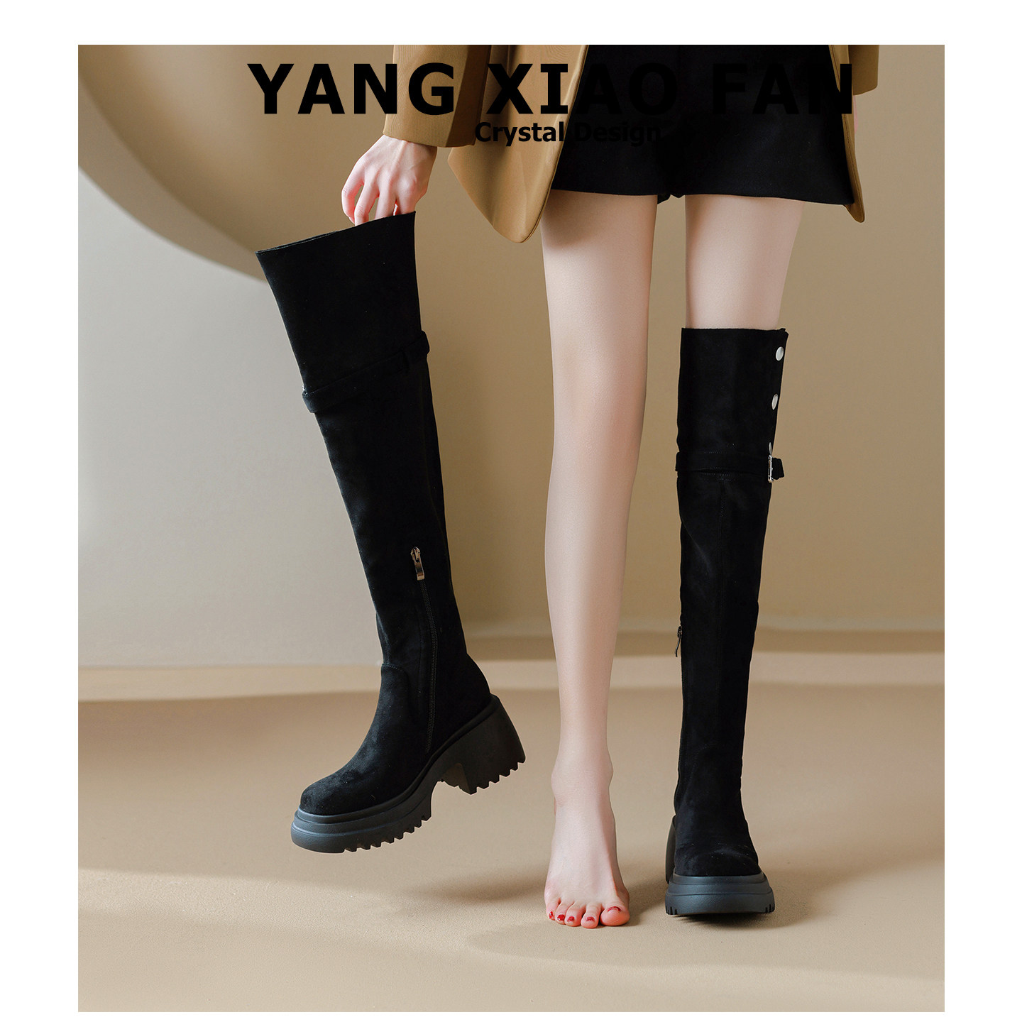 【现货秒发】高跟过膝长靴女