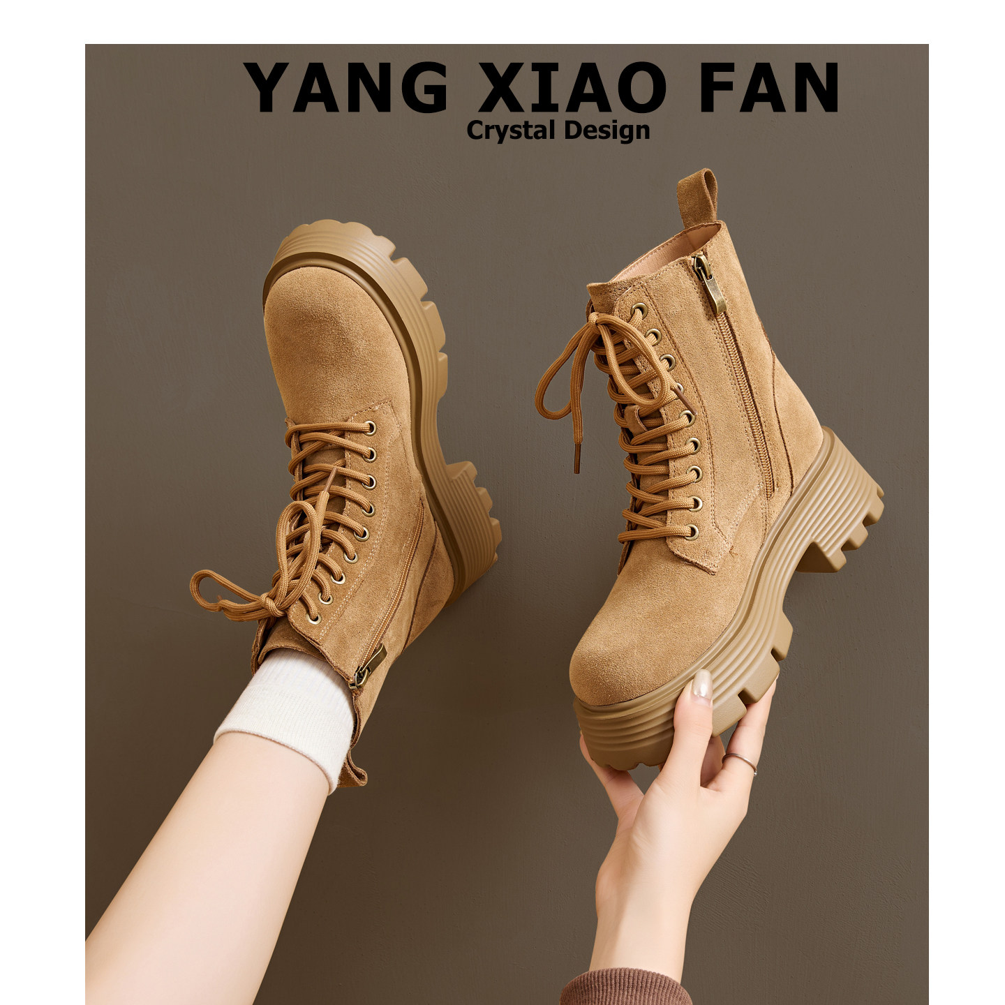 【现货牛皮材质】马丁靴增高