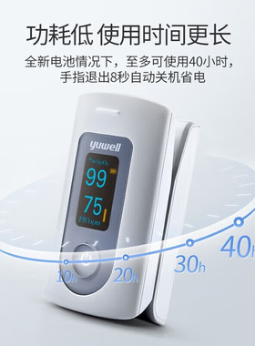 鱼跃血氧仪指夹式YX301医用级脉氧脉搏血氧饱和度检测仪手环家用