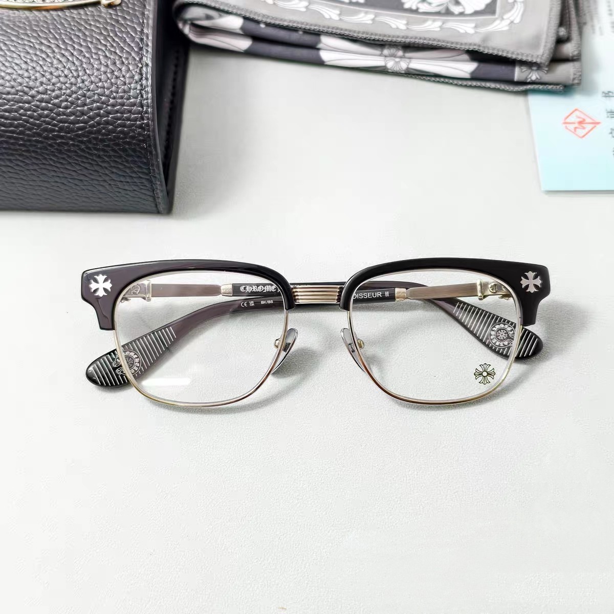 剋箩芯眼镜925纯银饰品关晓彤明星同款光学近视纯钛框架男女士潮