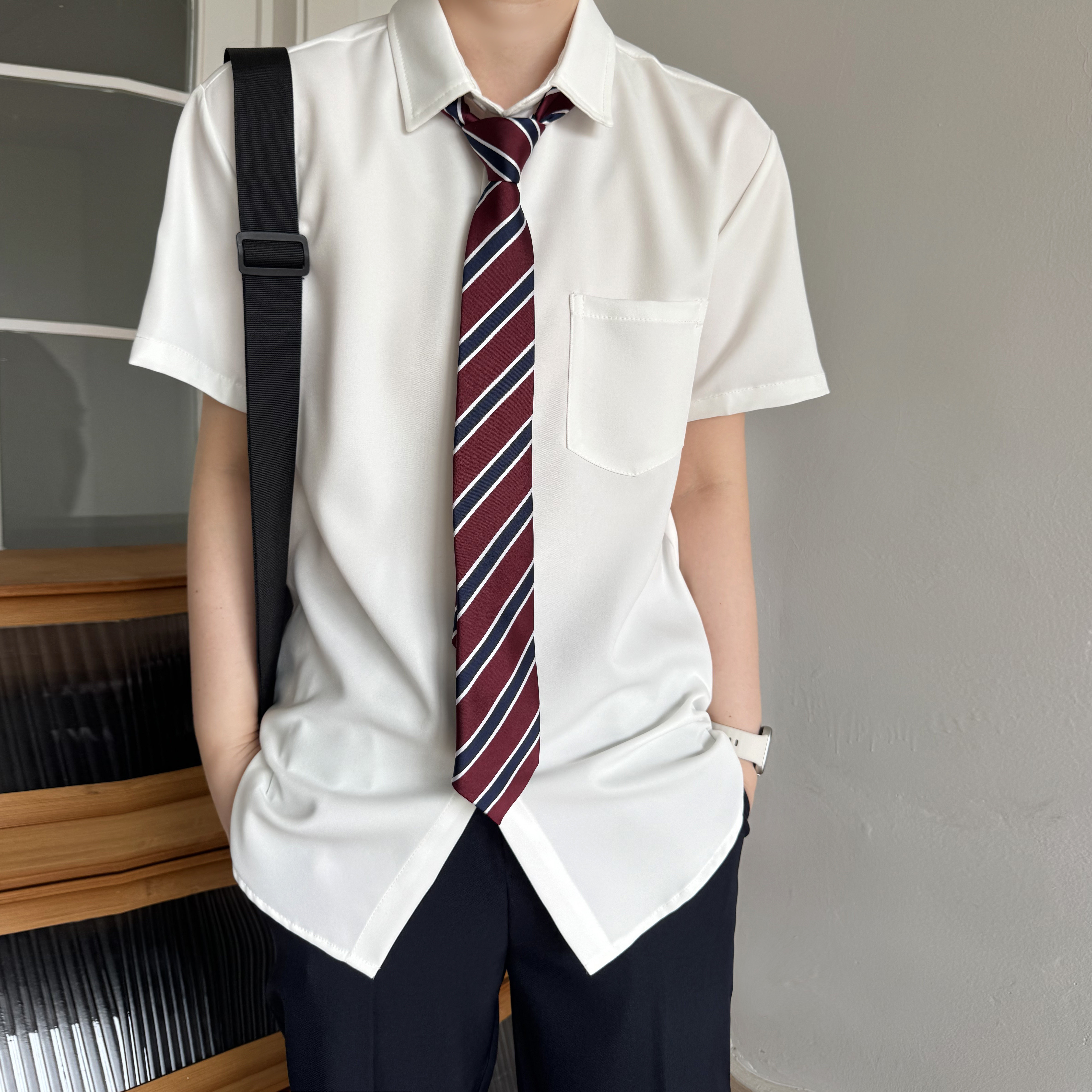 自制学院风dkjk制服男女内搭正肩白衬衫长袖短袖 学生百搭衬衣