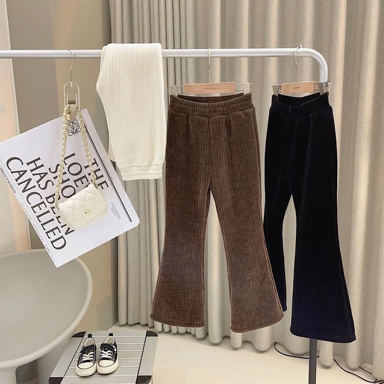 加绒裤子2025新款洋气儿童宝宝休闲灯芯绒喇叭裤雪尼尔长裤冬女童,童装/婴儿装/亲子装,裤子,淘宝优惠券,粉丝福利购,淘宝优惠卷