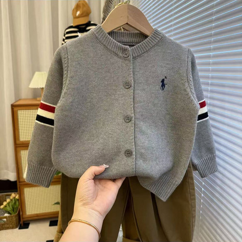 儿童刺绣春秋开衫毛衣