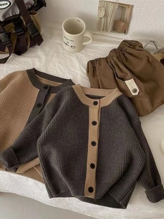 百搭春秋柔软~童装毛衣2025秋季新款针织衫男童洋气开衫外套韩版