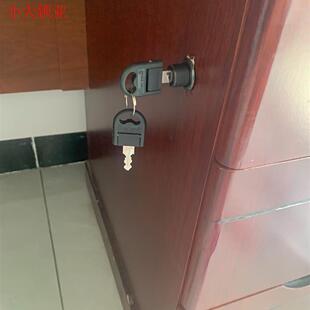 三联锁一锁三侧面锁文件柜三连锁芯锁头配件暗锁办公桌侧面抽屉.