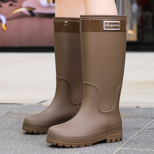 雨林徒步女士高筒防滑防水雨靴