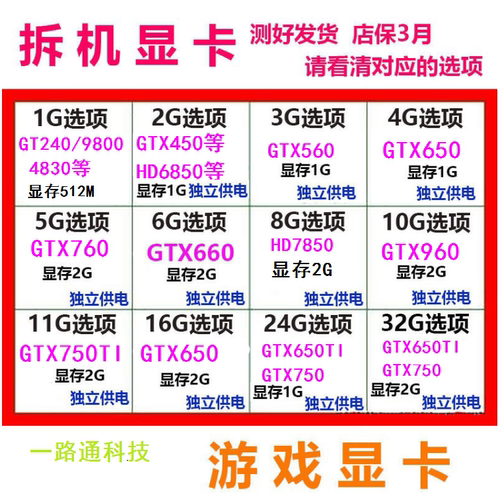 拆机二手GTX6509607850显卡