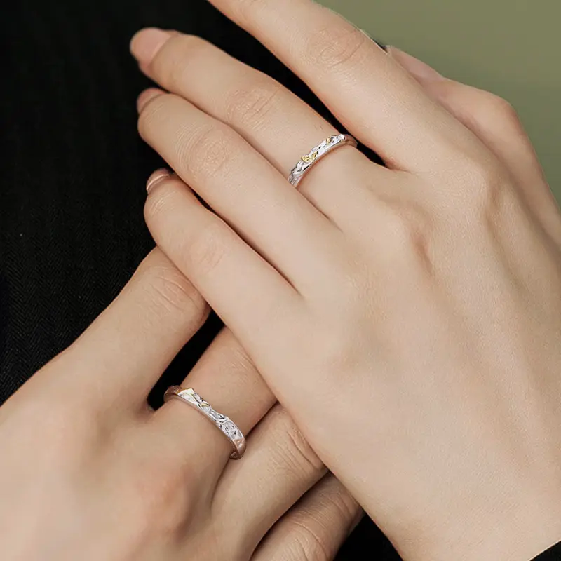 【赠运费险】【纯银戒指】枯木逢春S999足银情侣戒指男女轻奢树叶
