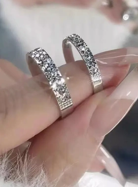 【赠运费险】【纯银戒指】S999纯银碎冰冰开口纯银戒指女小众设计