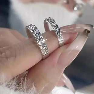 【戒指】S999纯银碎冰冰开口纯银戒指女小众设计可调节简约ins